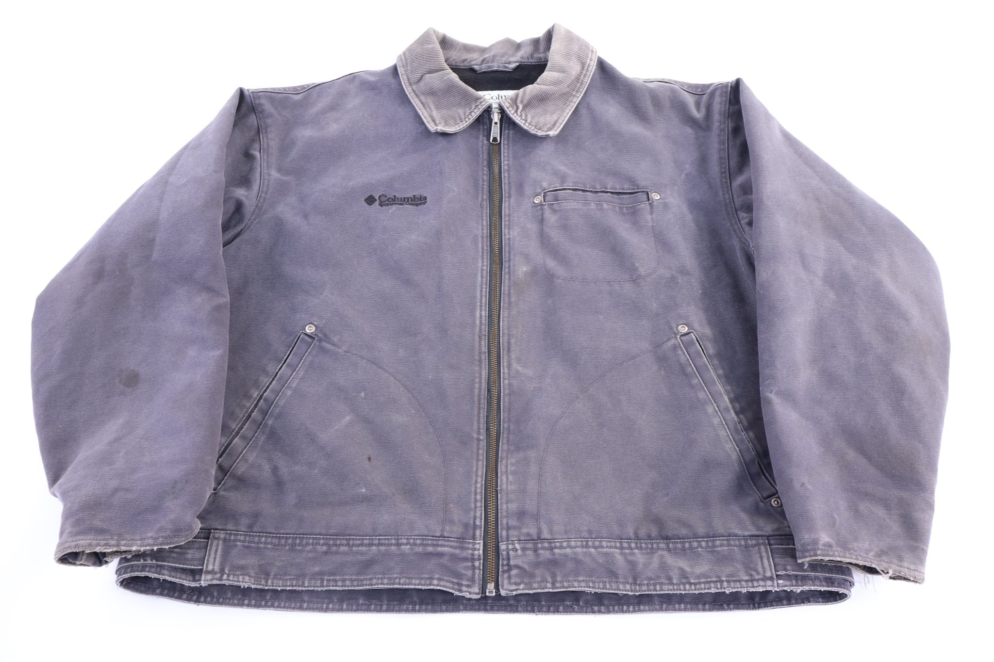 Columbia Full Zip Grey Workwear Jacket - Jacket - Thrifted Threads