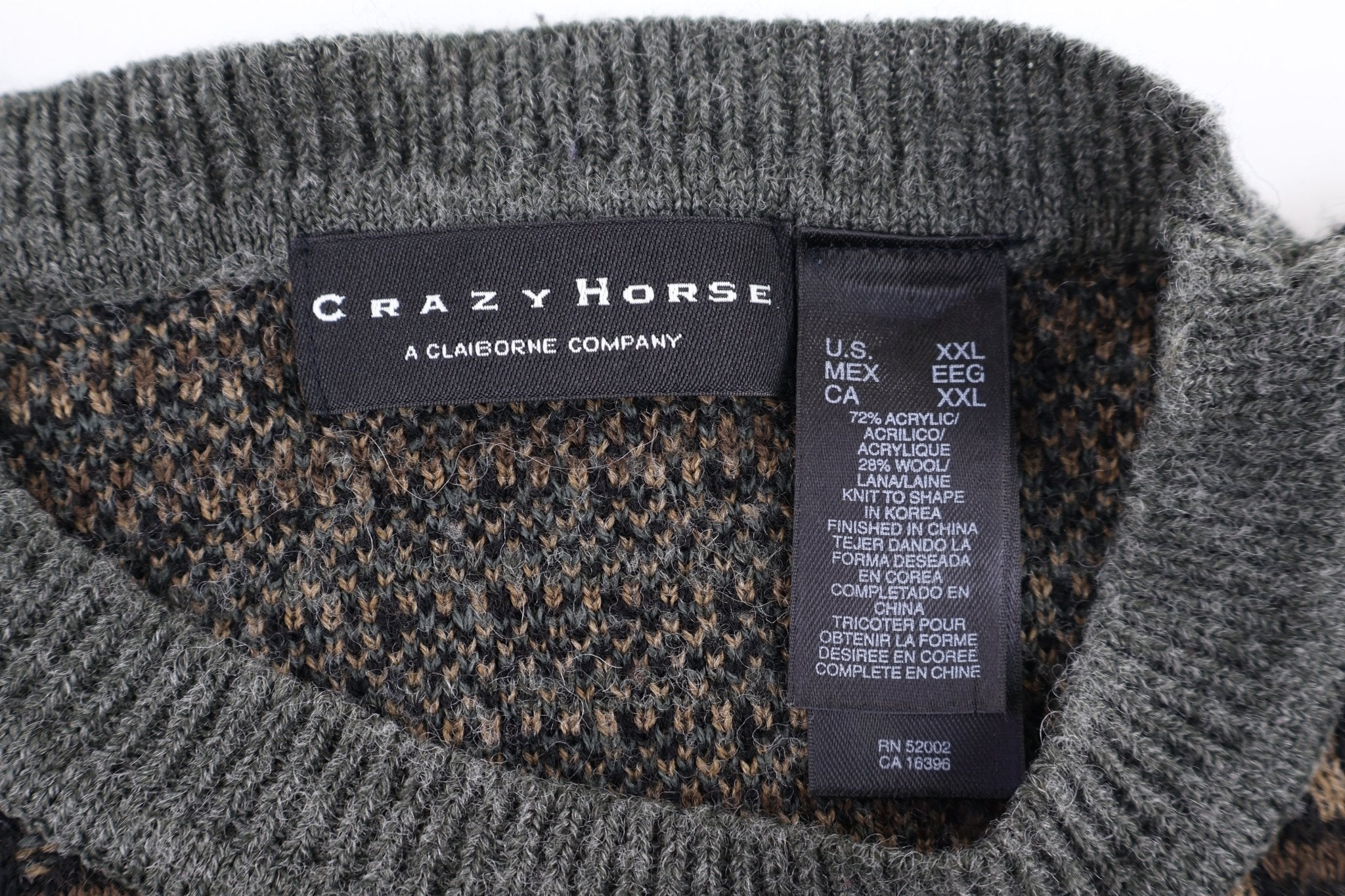 Crazy Horse Multipattern Knit Sweater - Sweater - Thrifted Threads