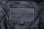 Cruzer Black & Yellow Full Zip Leather Jacket - ThriftedThreads.com