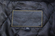 Cruzer Black & Yellow Full Zip Leather Jacket - Jacket - Thrifted Threads