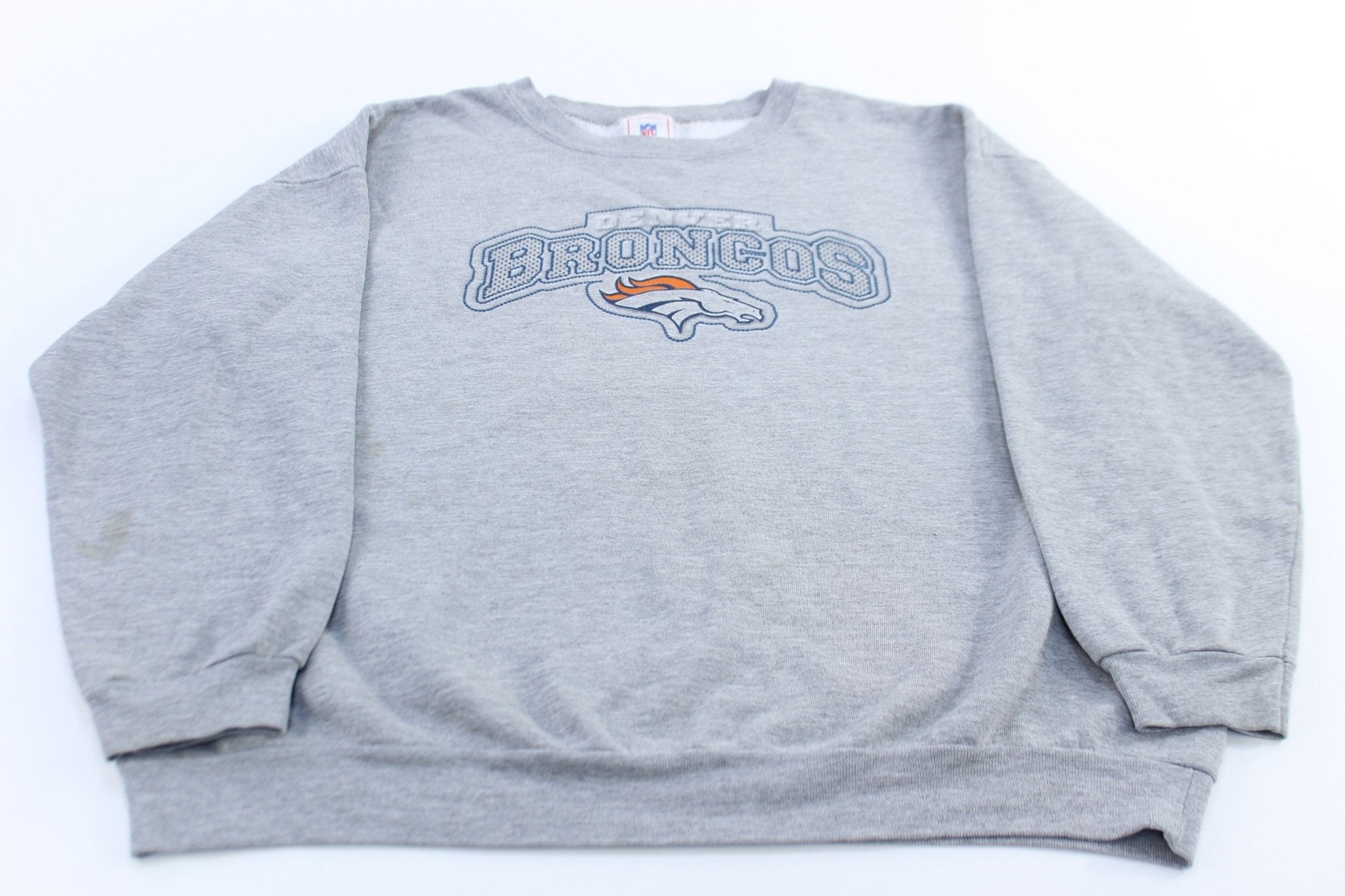 Denver Broncos Football Grey Sweatshirt - ThriftedThreads.com