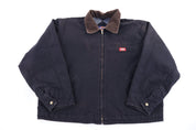 Dickies Logo Patch Black Blanket Lined Full Zip Jacket - Jacket - Thrifted Threads