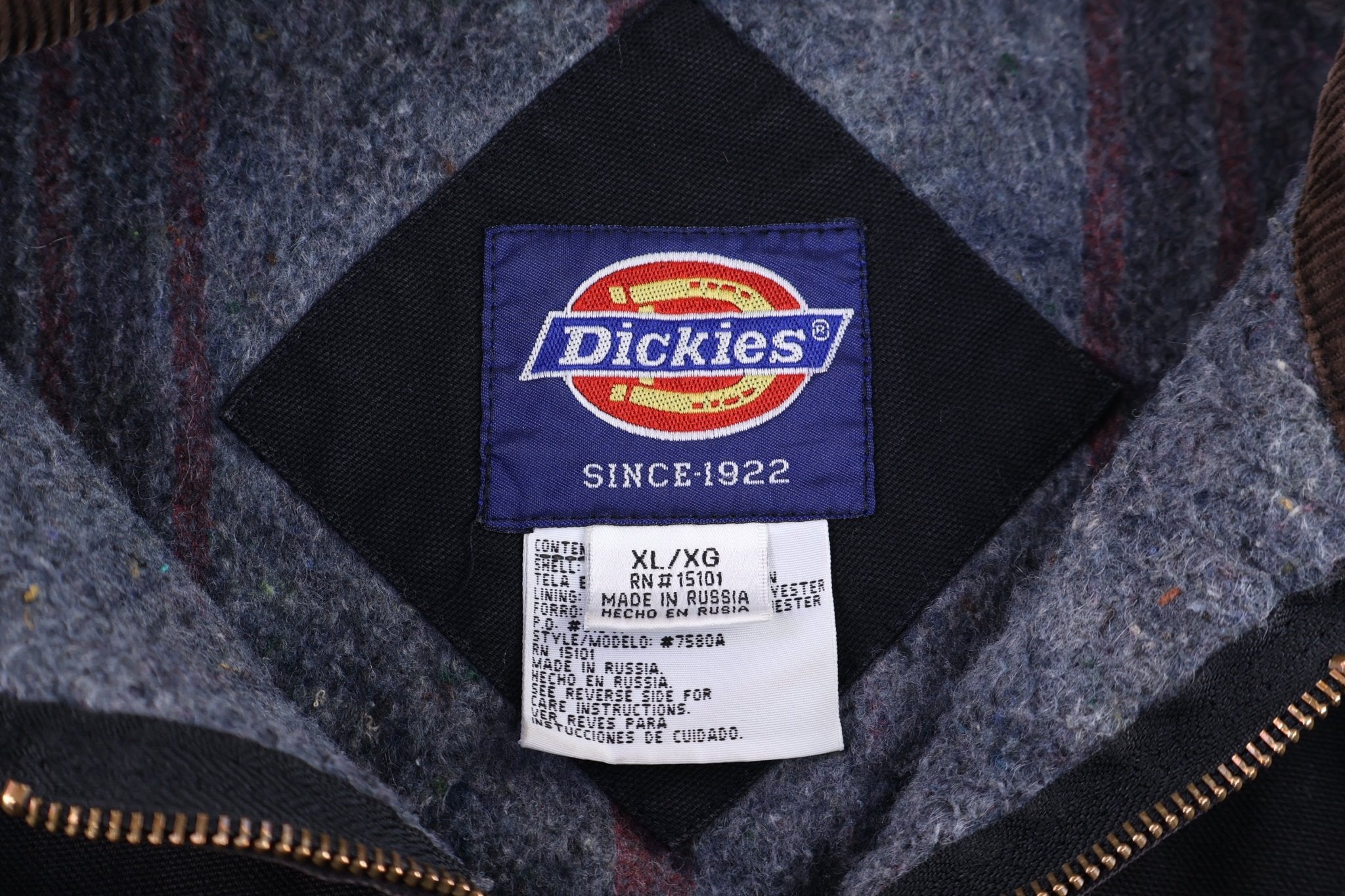 Dickies Logo Patch Black Blanket Lined Full Zip Jacket - Jacket - Thrifted Threads