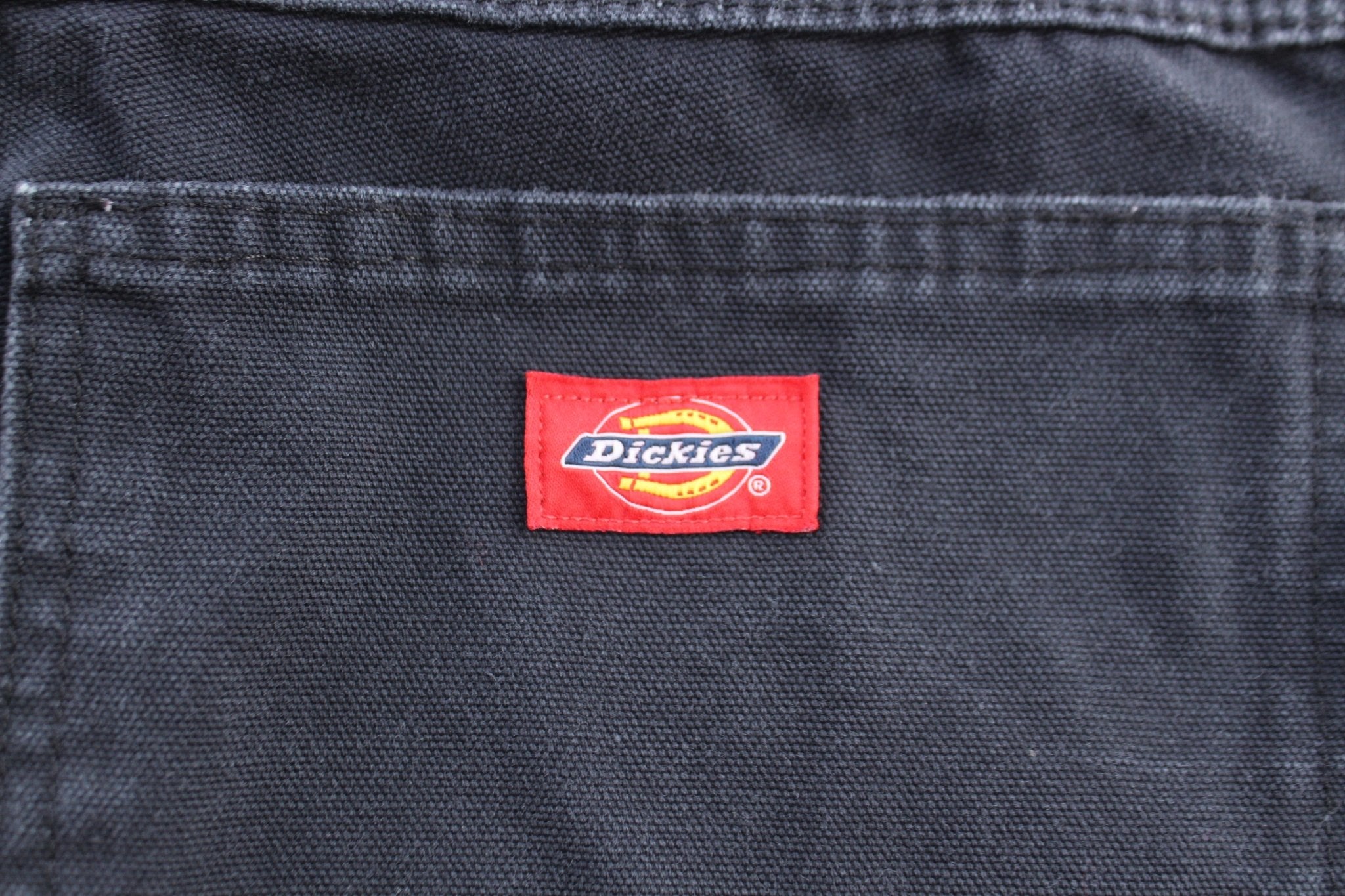 Dickie's Logo Patch Black Carpenter Pants - ThriftedThreads.com