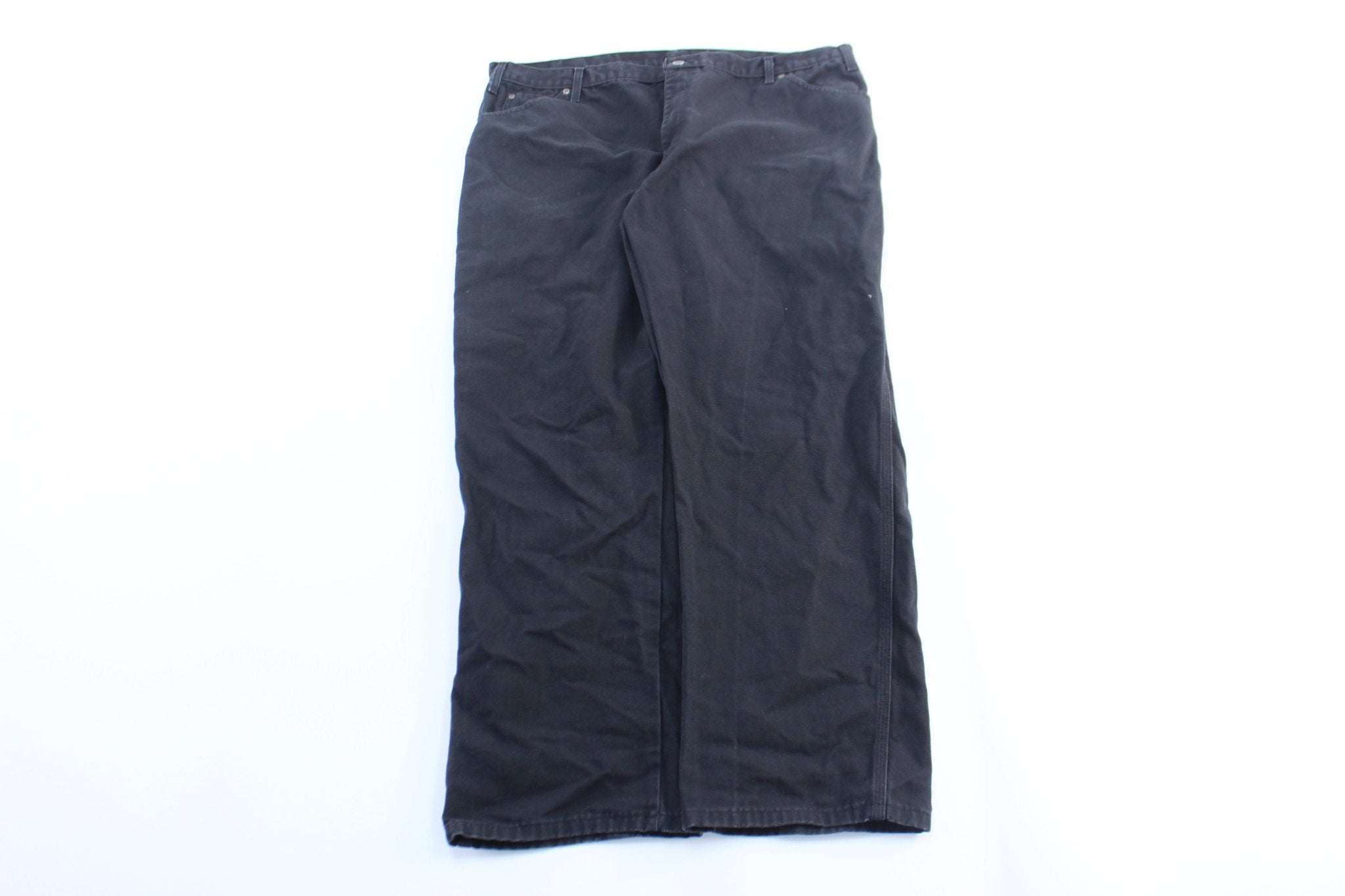 Dickie's Logo Patch Black Carpenter Pants - ThriftedThreads.com