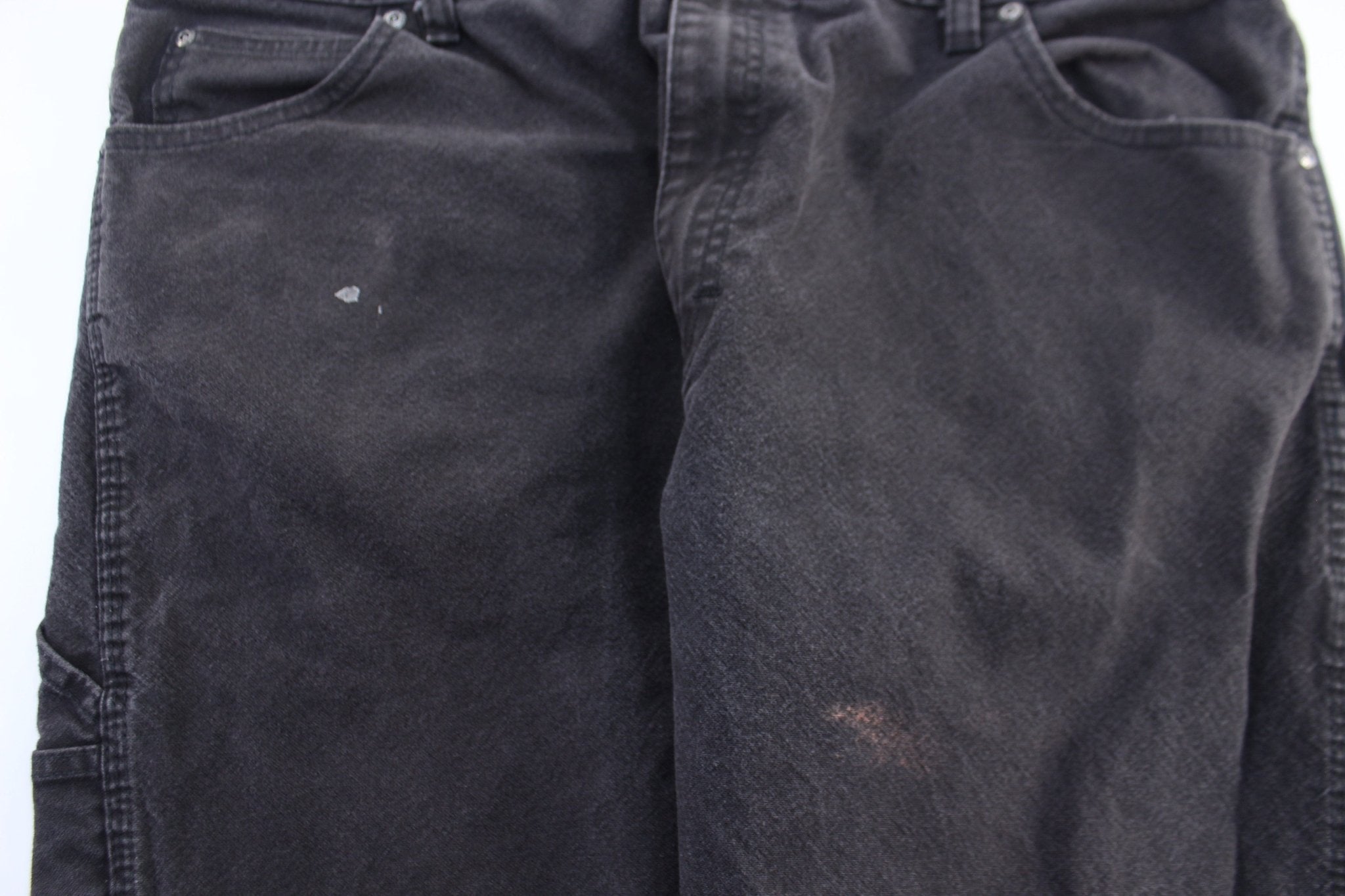 Dickie's Logo Patch Black Carpenter Pants - ThriftedThreads.com