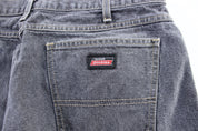 Dickie's Logo Patch Black Denim Carpenter Shorts - ThriftedThreads.com