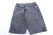 Dickie's Logo Patch Black Denim Carpenter Shorts - ThriftedThreads.com