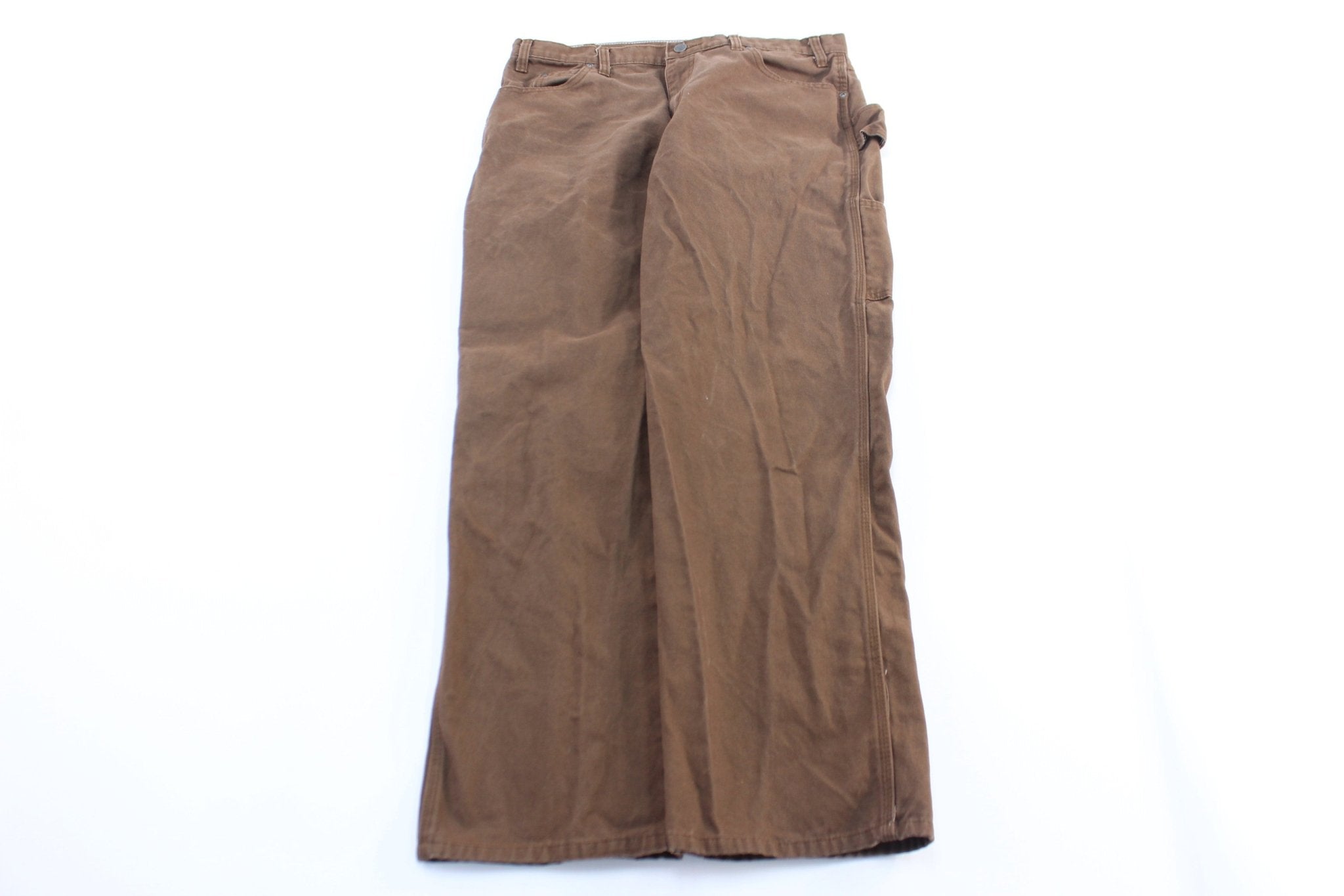 Dickie's Logo Patch Brown Carpenter Pants - ThriftedThreads.com