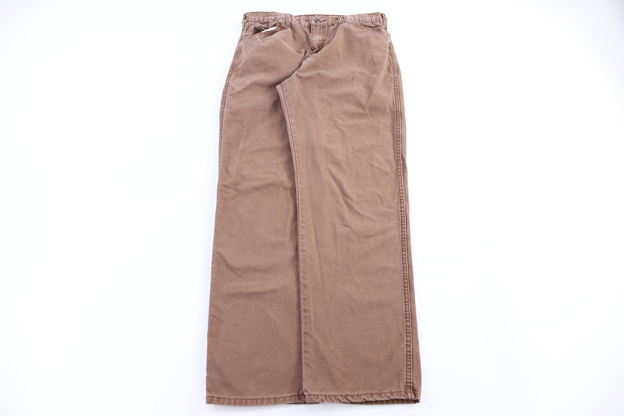 Dickies Logo Patch Brown Pants - pant - Thrifted Threads