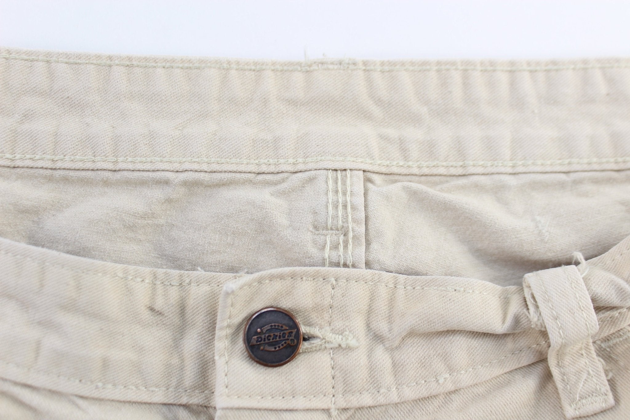 Dickie's Logo Patch Cream Carpenter Pants - ThriftedThreads.com