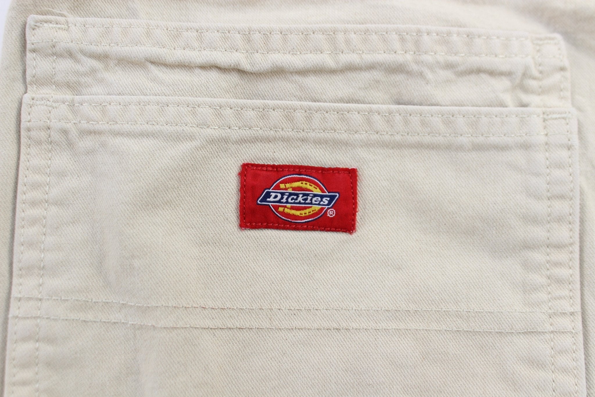 Dickie's Logo Patch Cream Carpenter Pants - ThriftedThreads.com