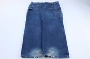 Dickie's Logo Patch Dark Wash Denim Carpenter Jeans - ThriftedThreads.com