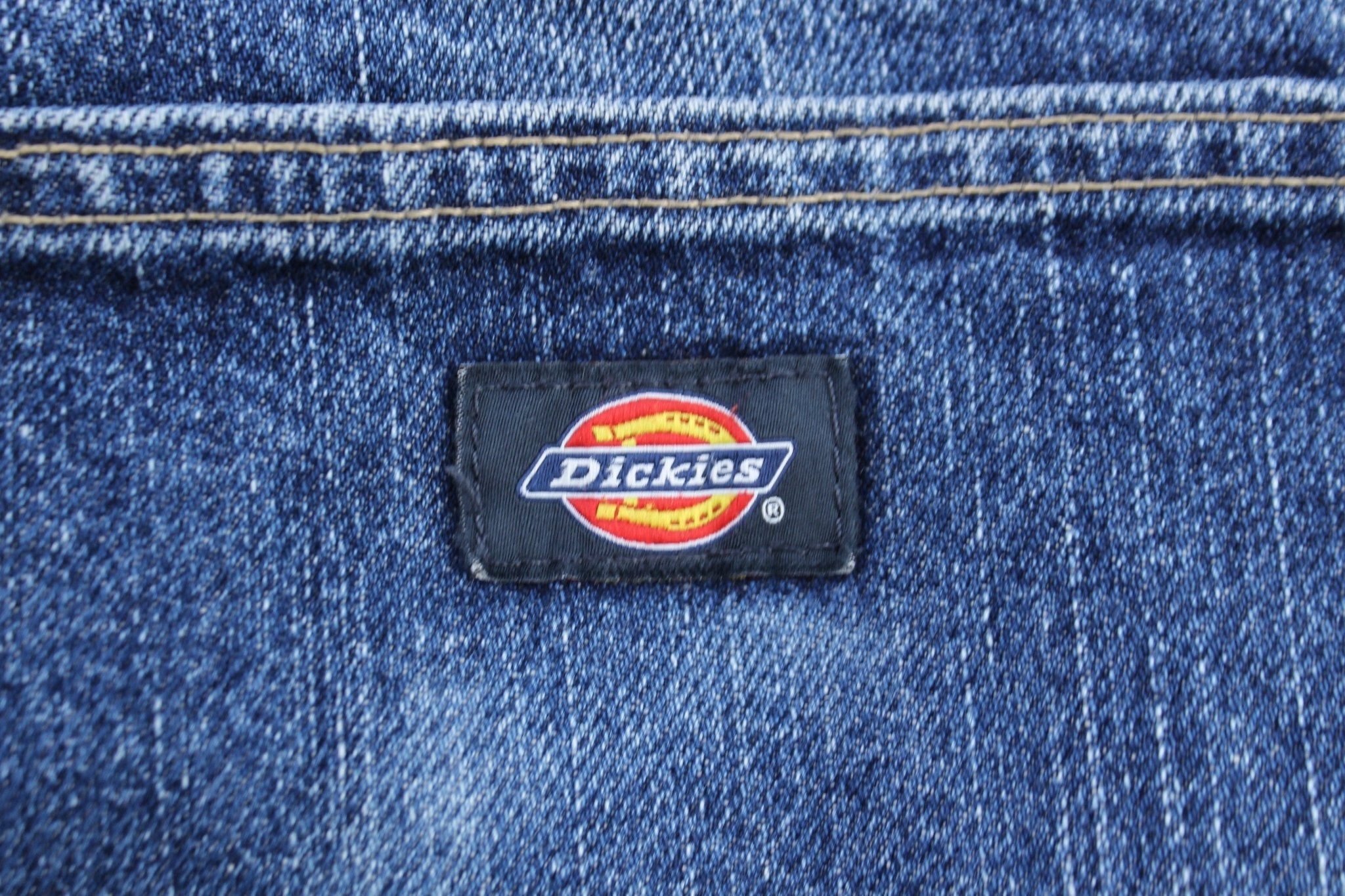Dickie's Logo Patch Dark Wash Denim Carpenter Jeans - Pants - Thrifted Threads
