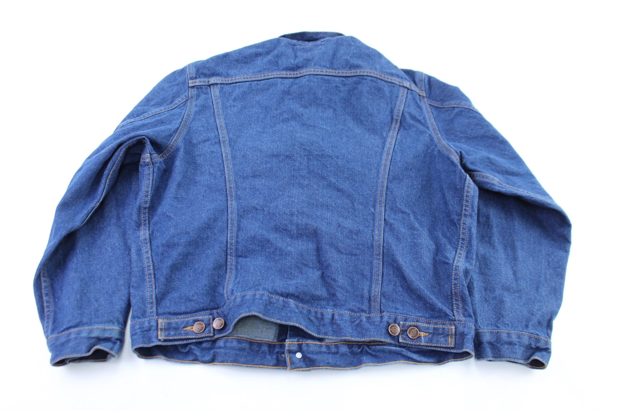 Dickie's Logo Patch Dark Wash Denim Jacket - ThriftedThreads.com