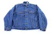 Dickie's Logo Patch Dark Wash Denim Jacket - ThriftedThreads.com