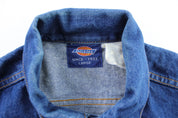 Dickie's Logo Patch Dark Wash Denim Jacket - ThriftedThreads.com