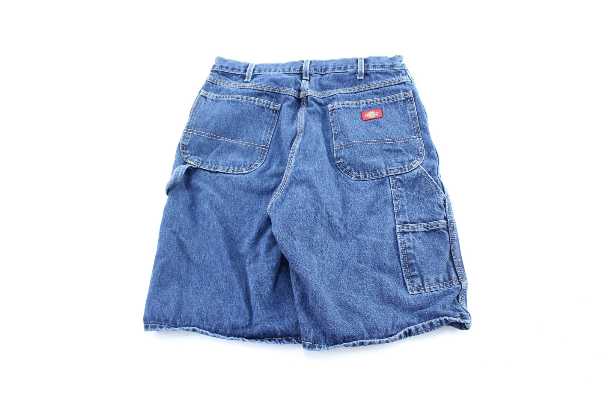 Dickie's Logo Patch Denim Carpenter Shorts - ThriftedThreads.com