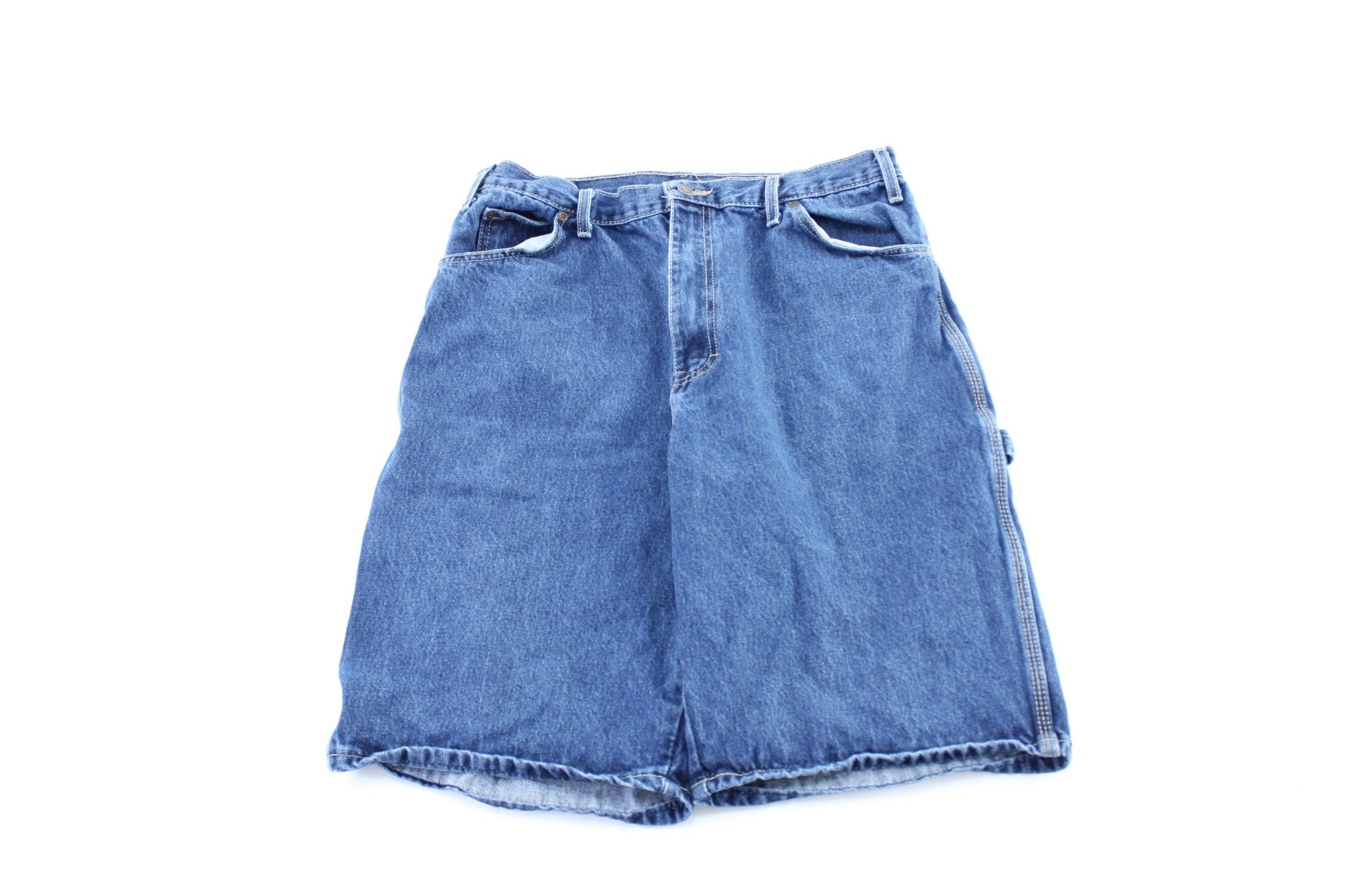 Dickie's Logo Patch Denim Carpenter Shorts - ThriftedThreads.com
