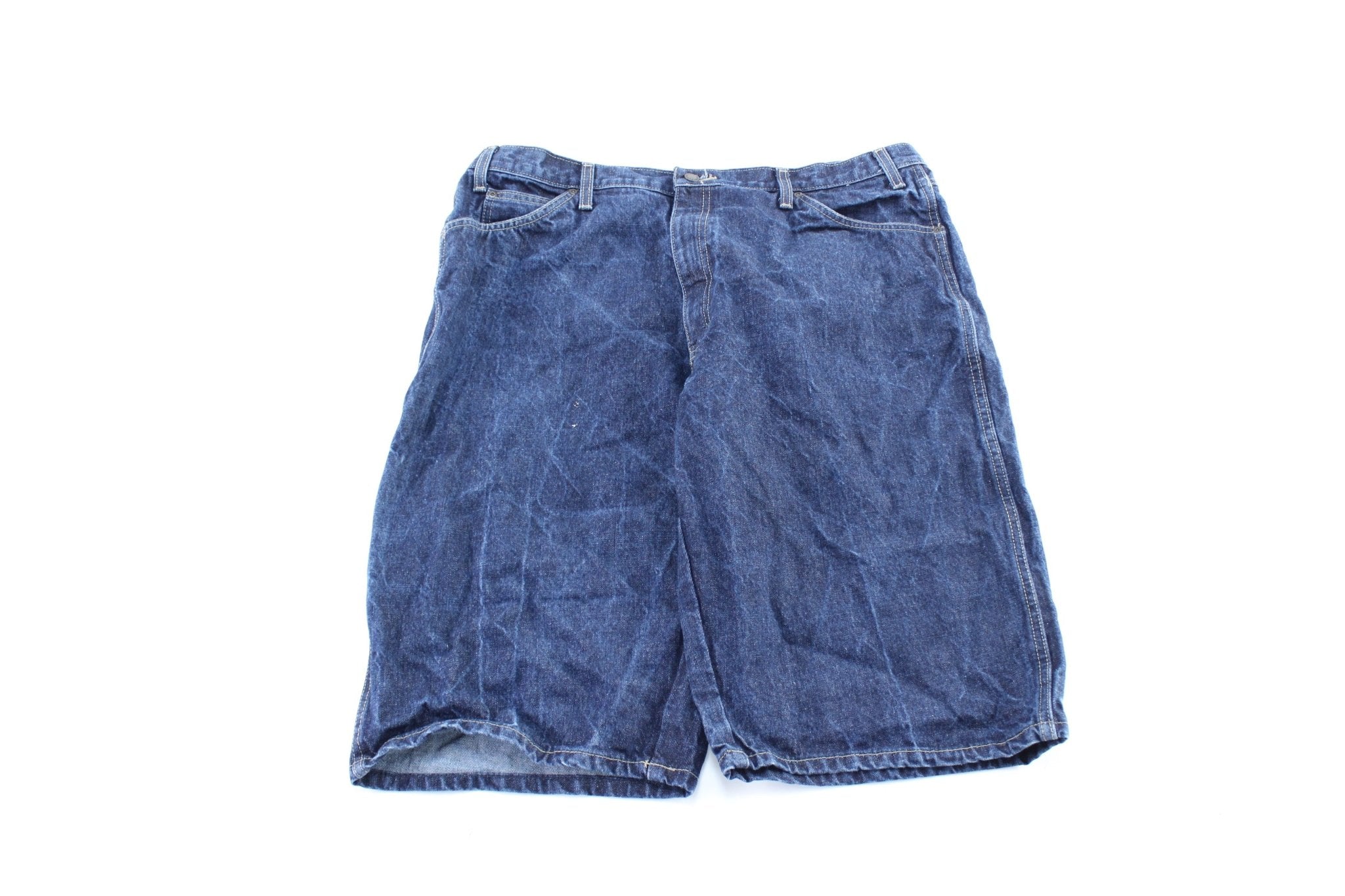 Dickie's Logo Patch Denim Carpenter Shorts - ThriftedThreads.com