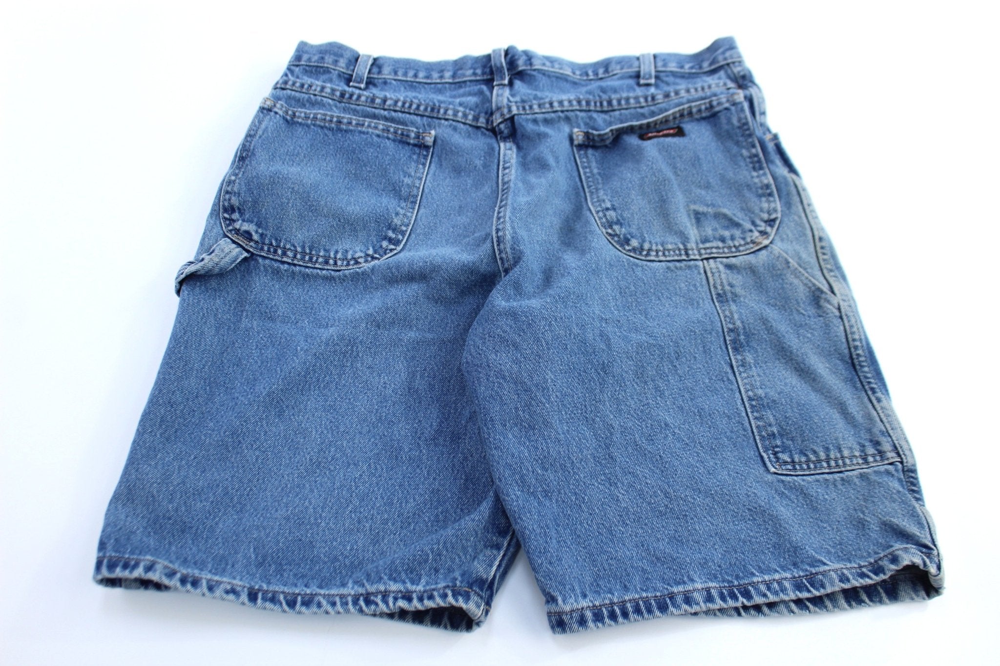 Dickie's Logo Patch Denim Carpenter Shorts - ThriftedThreads.com