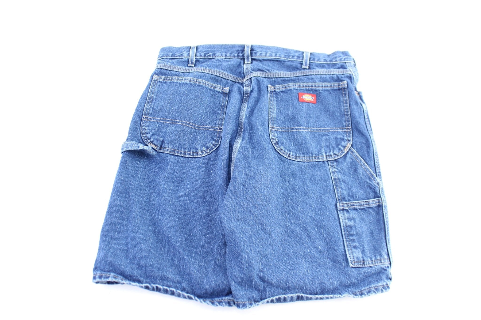 Dickie's Logo Patch Denim Carpenter Shorts - ThriftedThreads.com