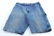 Dickie's Logo Patch Denim Carpenter Shorts - ThriftedThreads.com