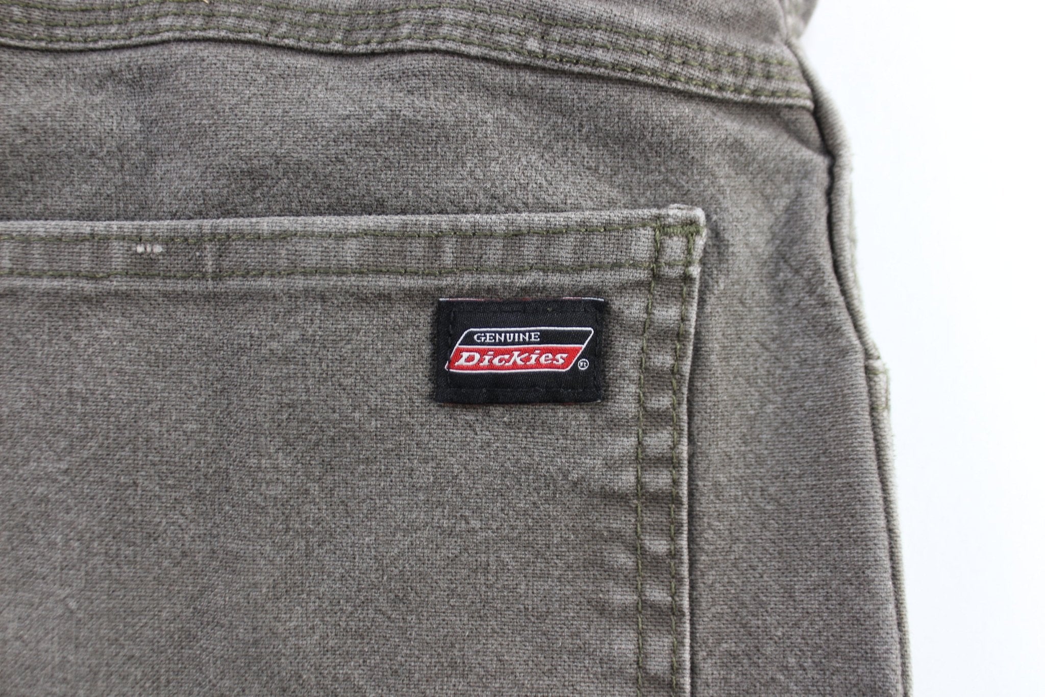 Dickie's Logo Patch Green Carpenter Pants - ThriftedThreads.com