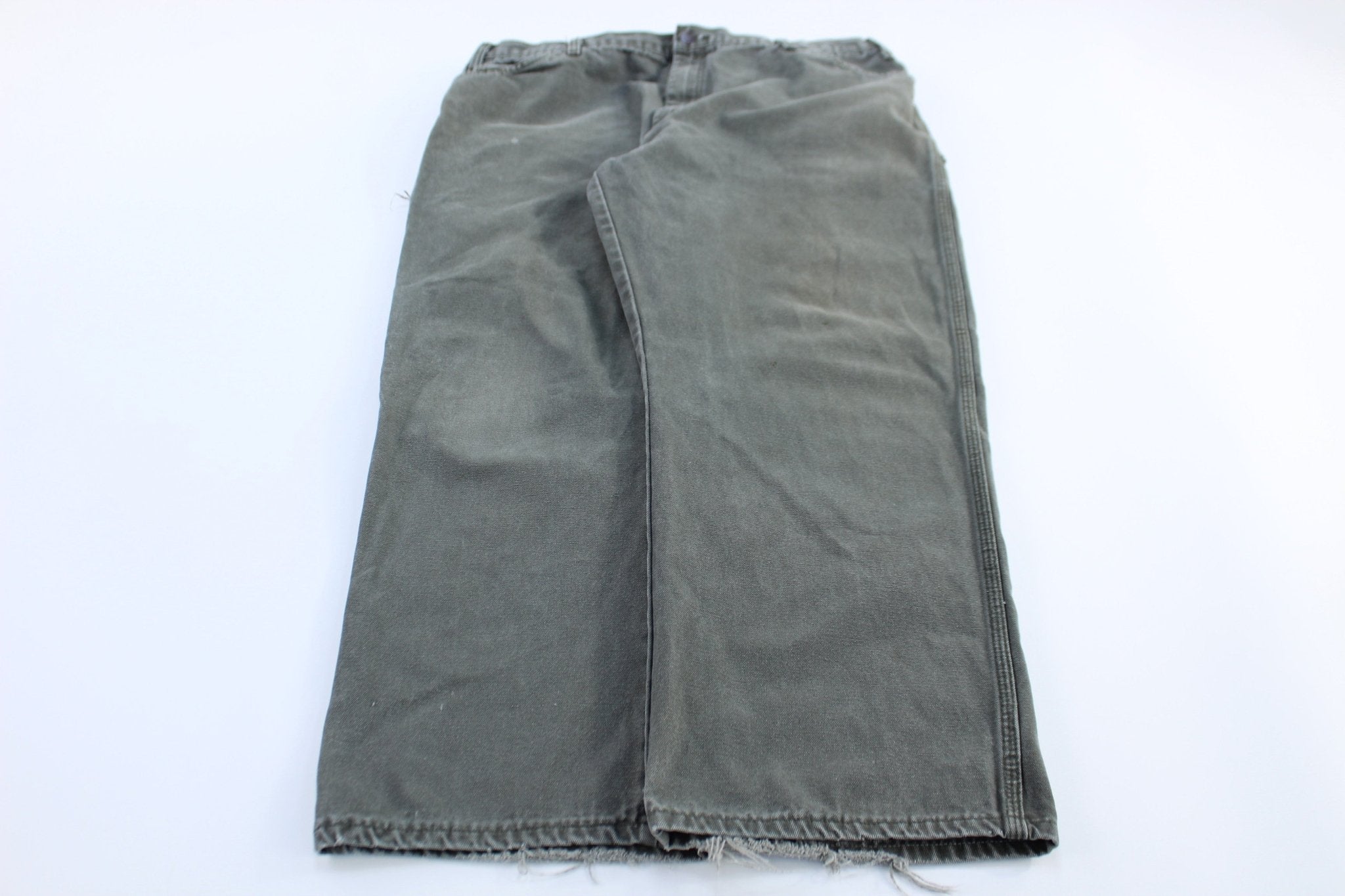 Dickie's Logo Patch Green Carpenter Pants - ThriftedThreads.com