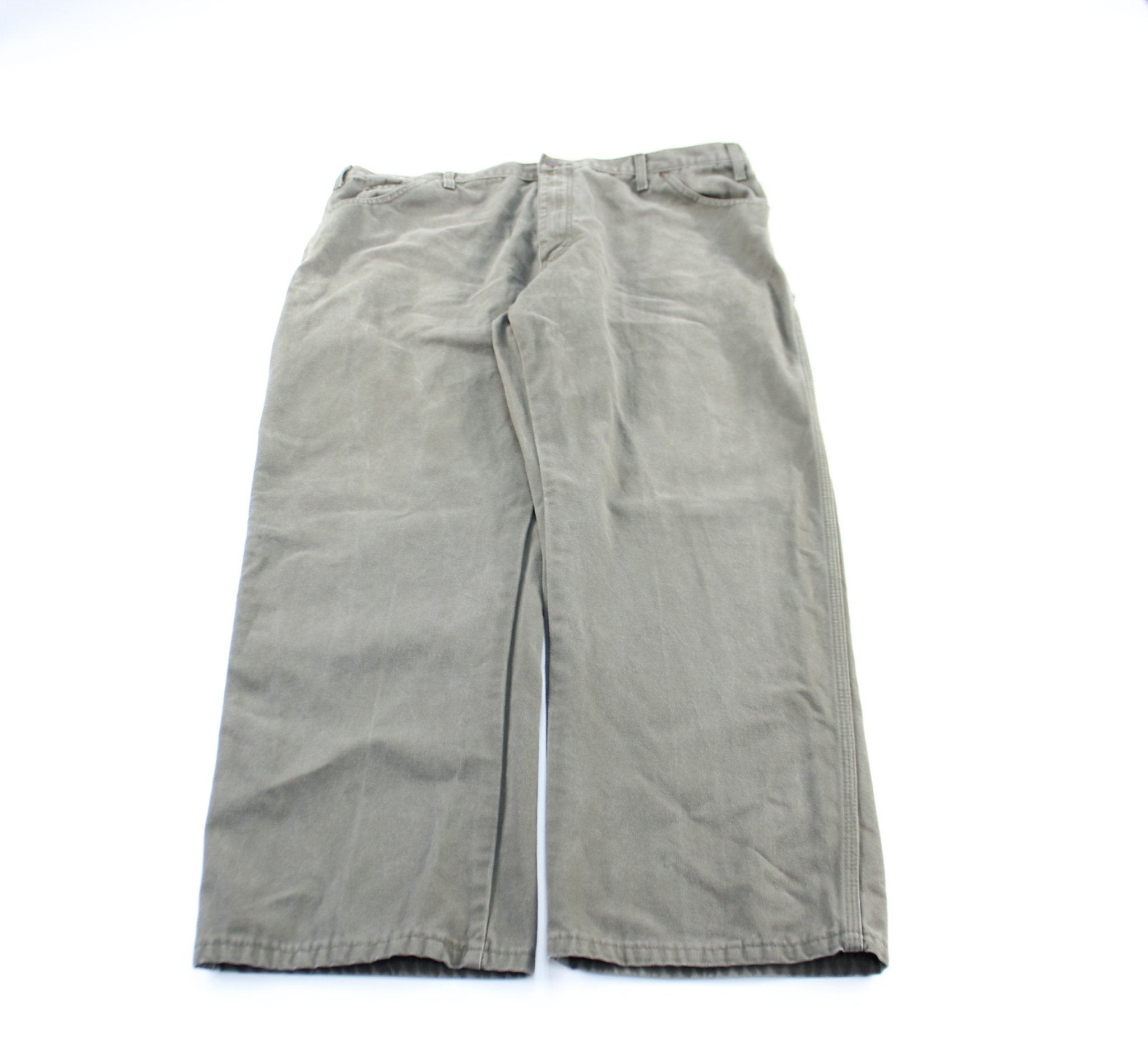Dickie's Logo Patch Green Workwear Pants - ThriftedThreads.com