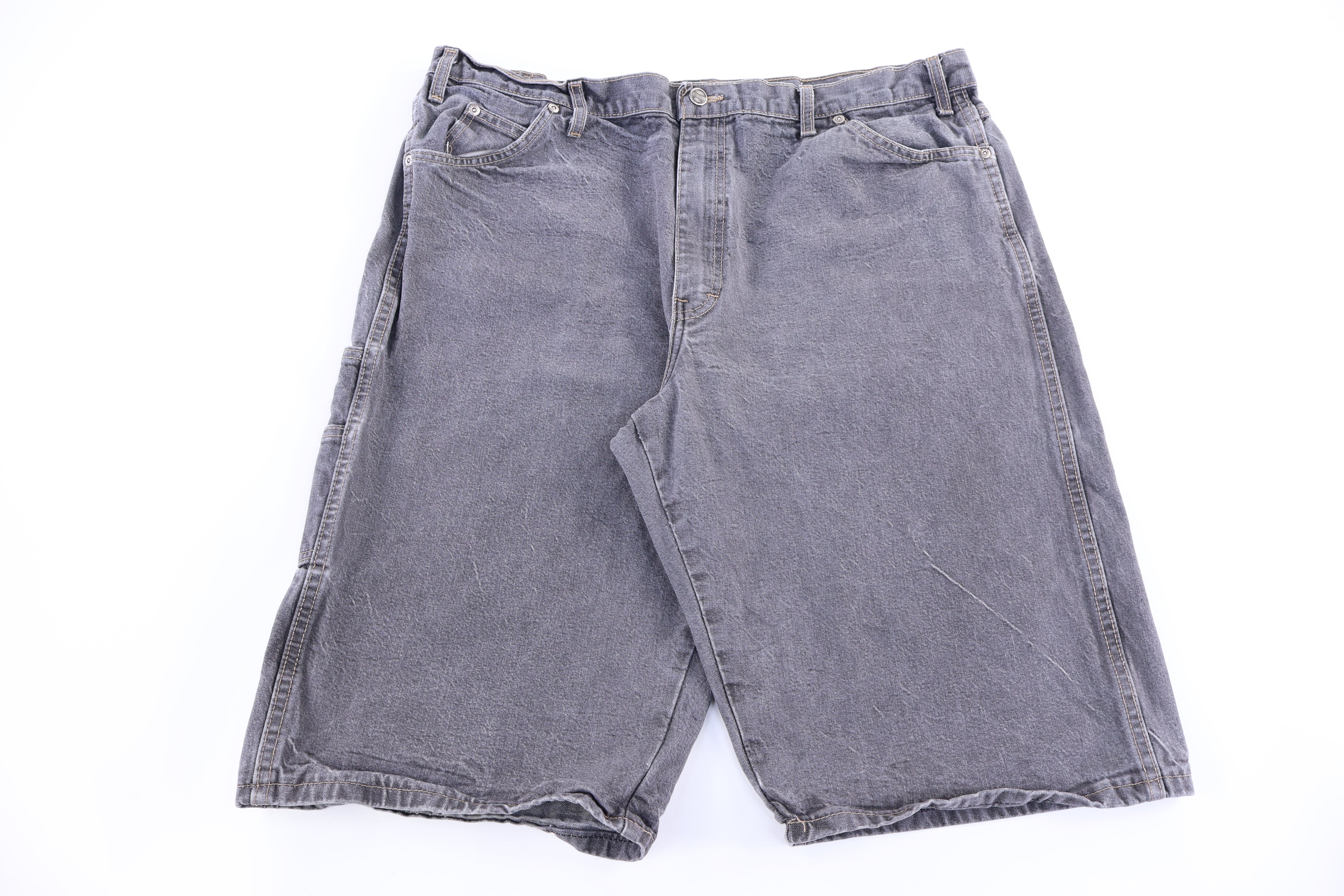 Dickies Logo Patch Grey Denim Shorts - Pants/Shorts - Thrifted Threads
