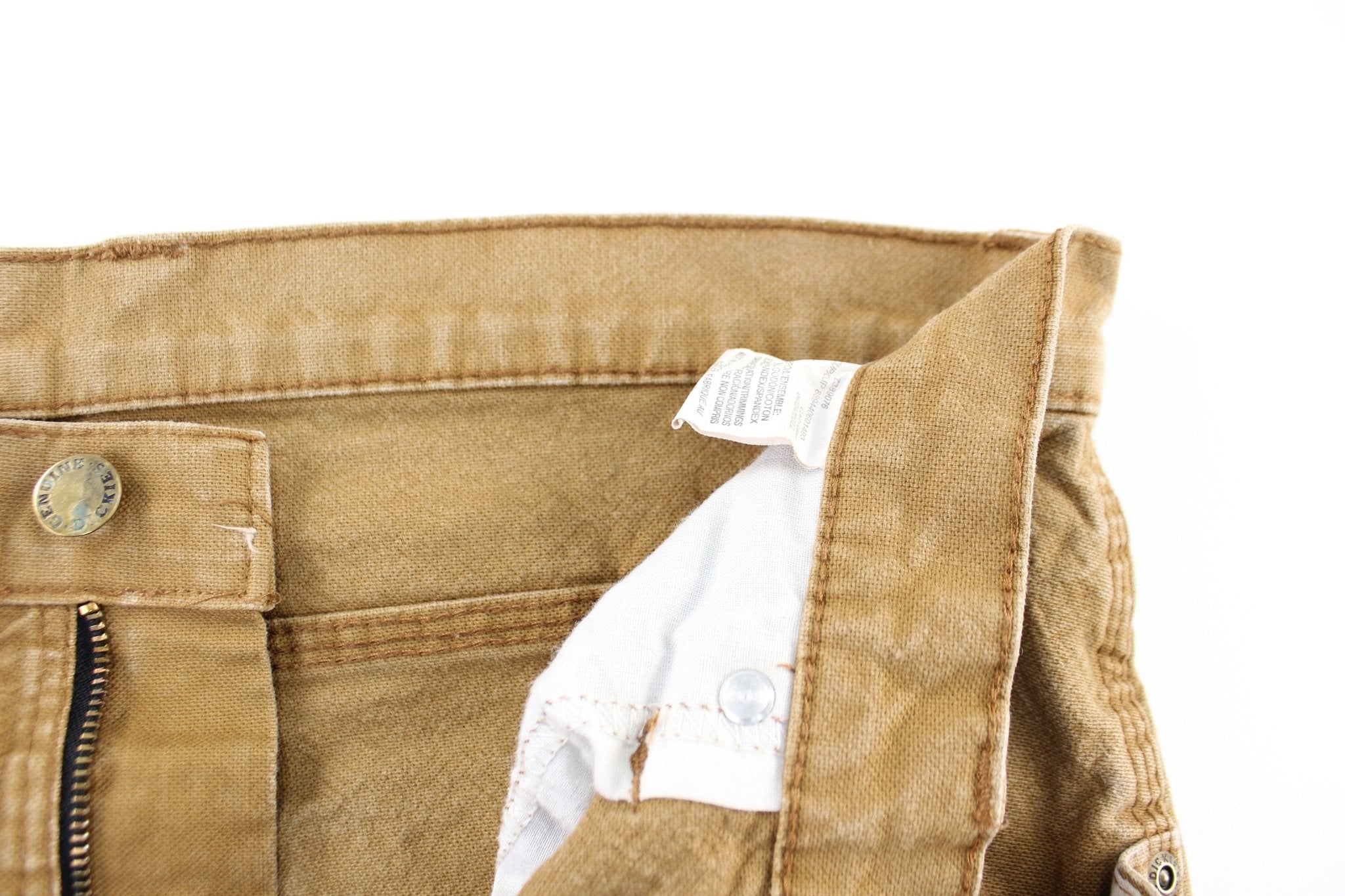 Dickie's Logo Patch Khaki Workwear Pants - ThriftedThreads.com