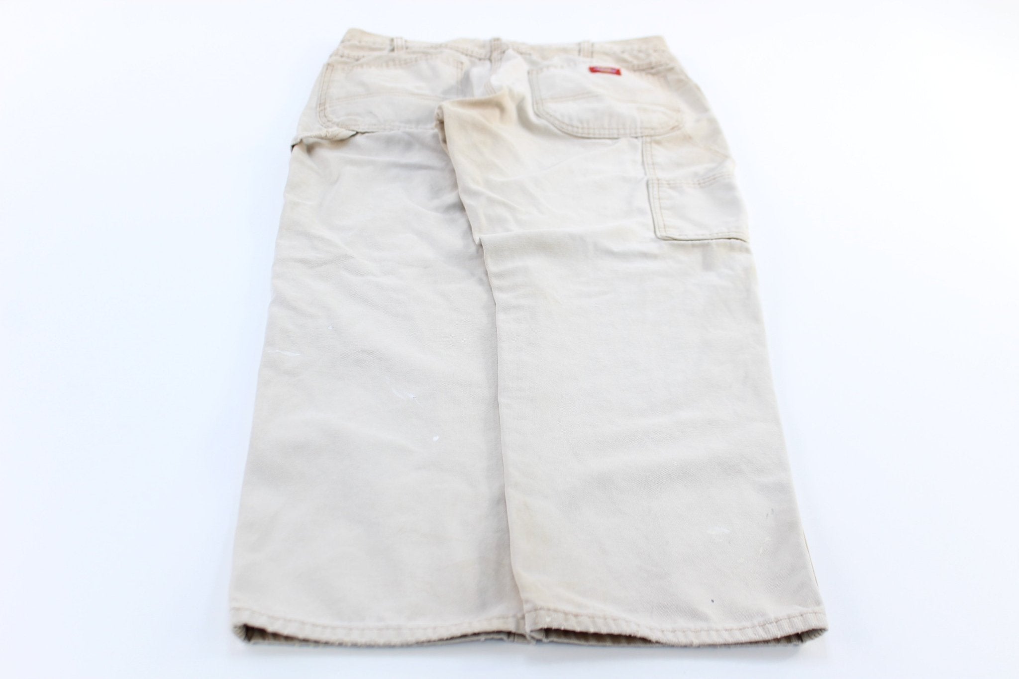 Dickie's Logo Patch Light Tan Carpenter Pants - ThriftedThreads.com