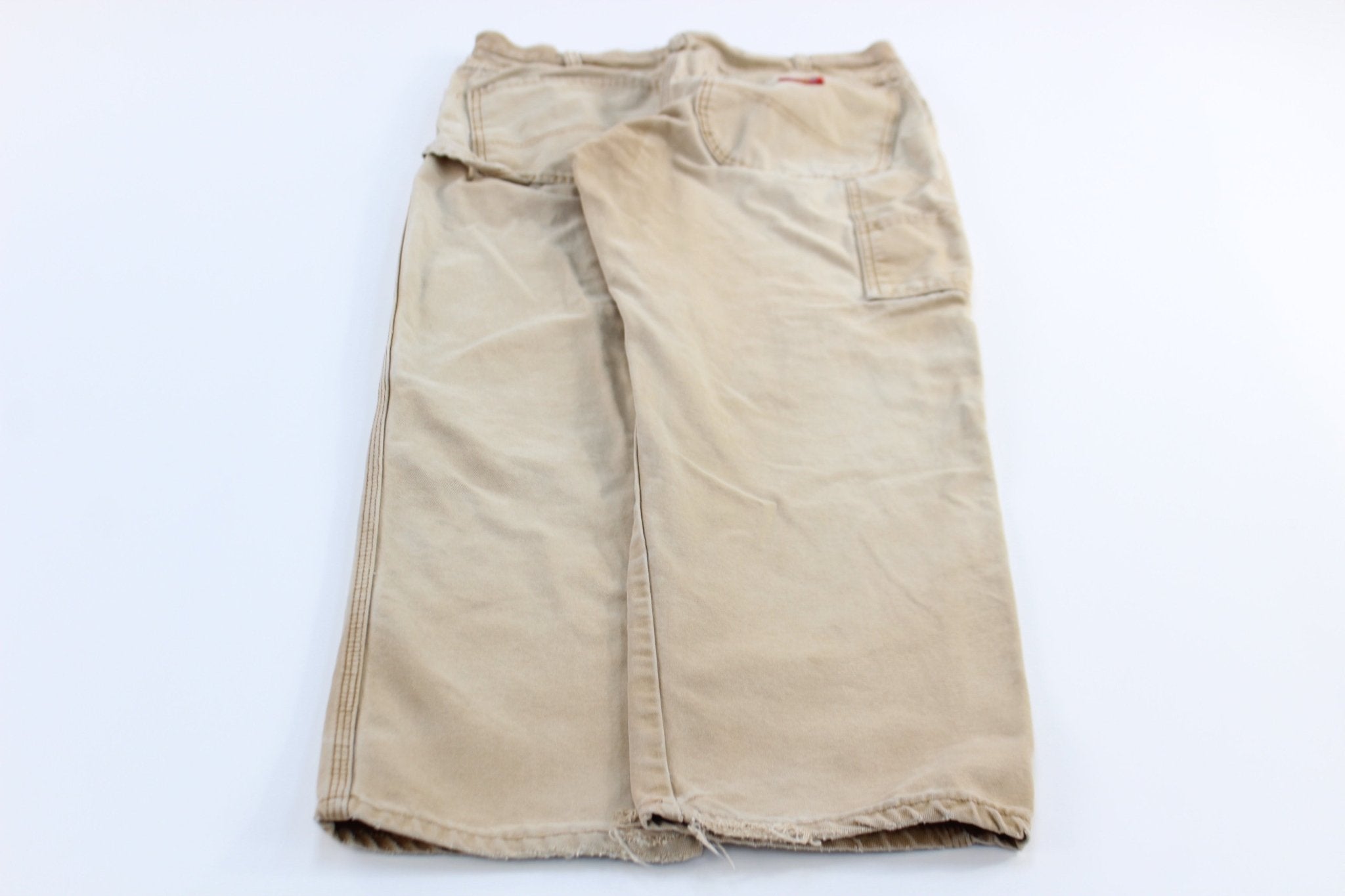 Dickie's Logo Patch Light Tan Carpenter Pants - ThriftedThreads.com