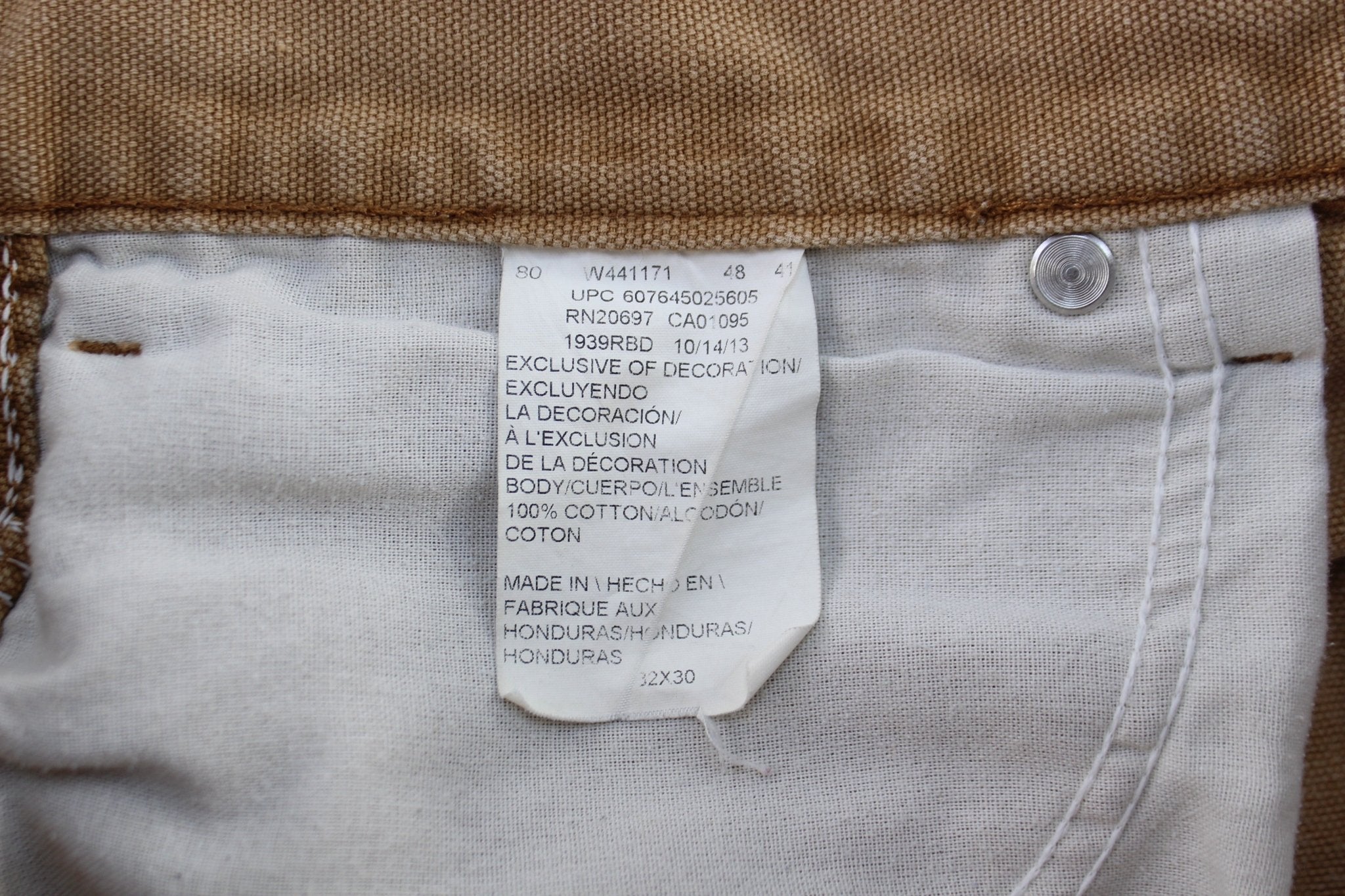 Dickie's Logo Patch Light Tan Carpenter Pants - ThriftedThreads.com