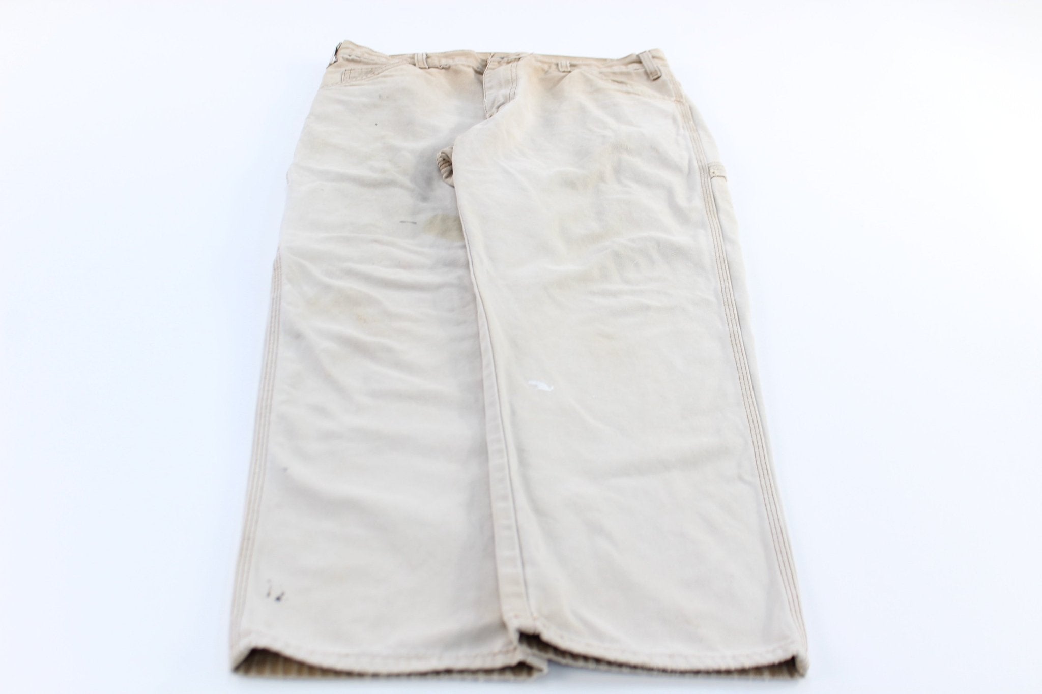 Dickie's Logo Patch Light Tan Carpenter Pants - ThriftedThreads.com