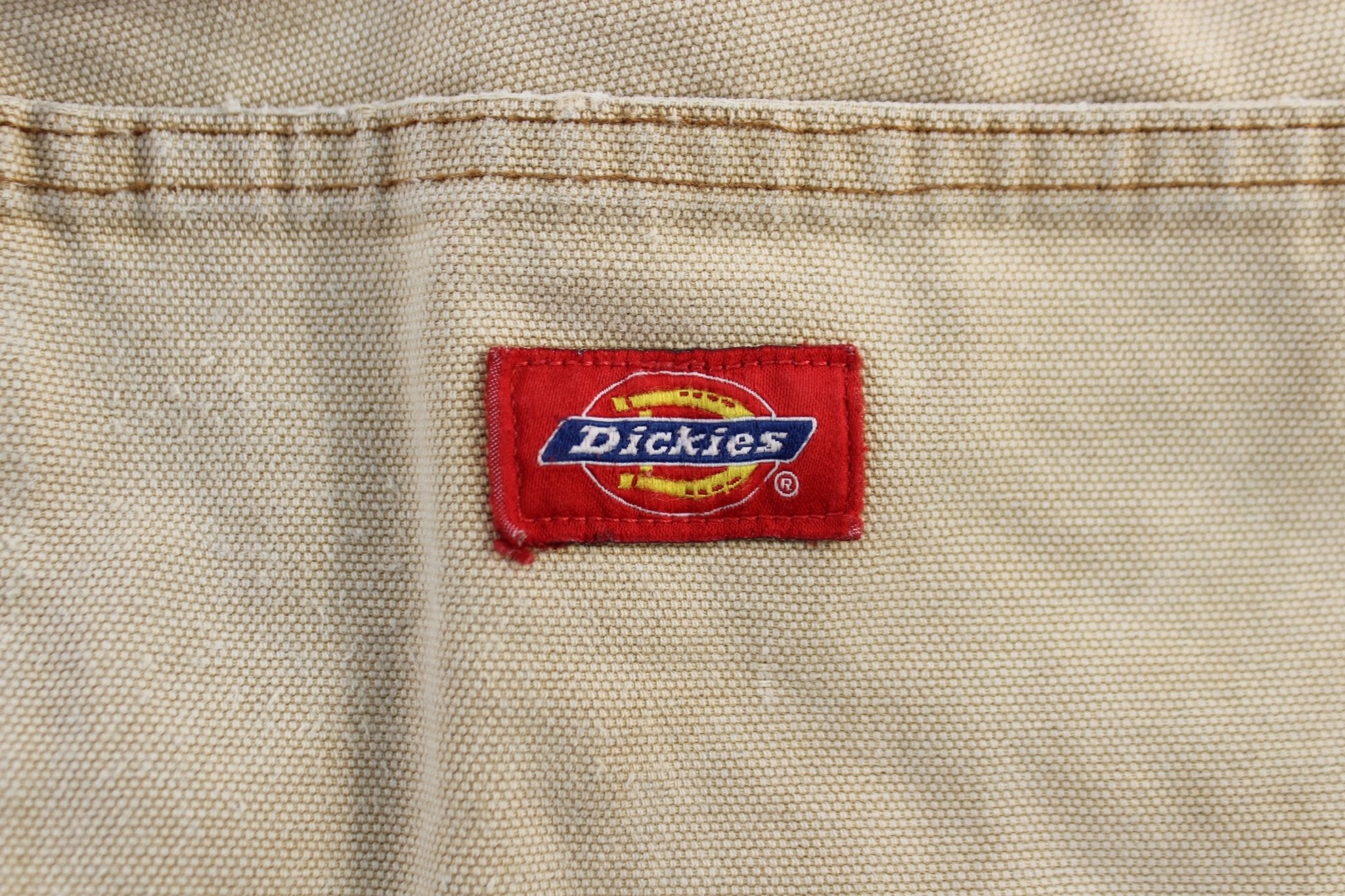 Dickie's Logo Patch Light Tan Carpenter Pants - ThriftedThreads.com