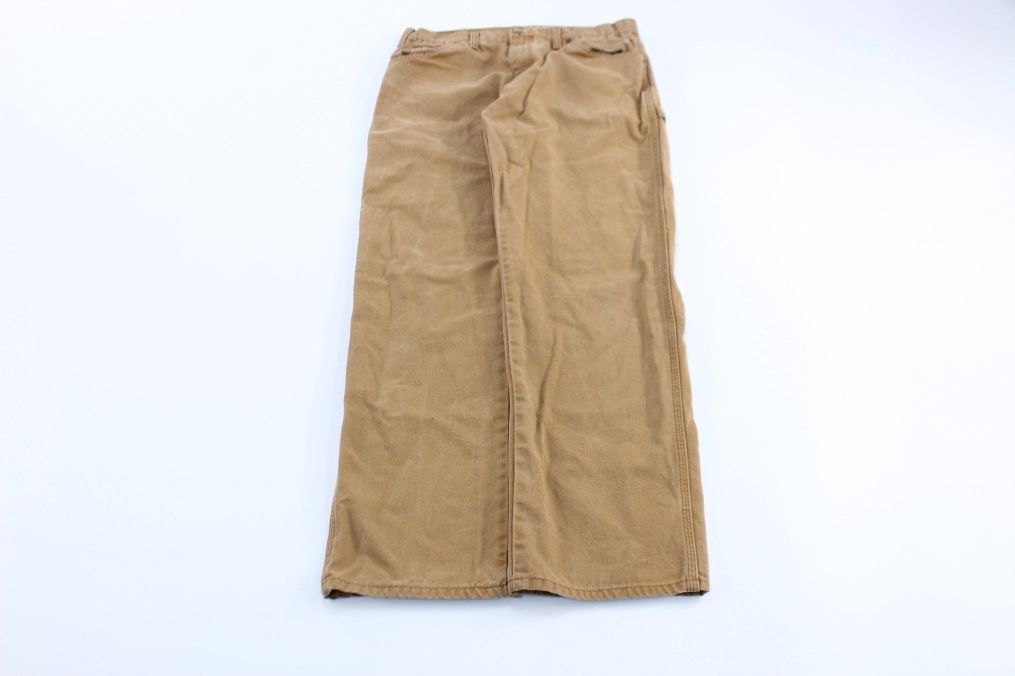Dickie's Logo Patch Tan Carpenter Pants - ThriftedThreads.com