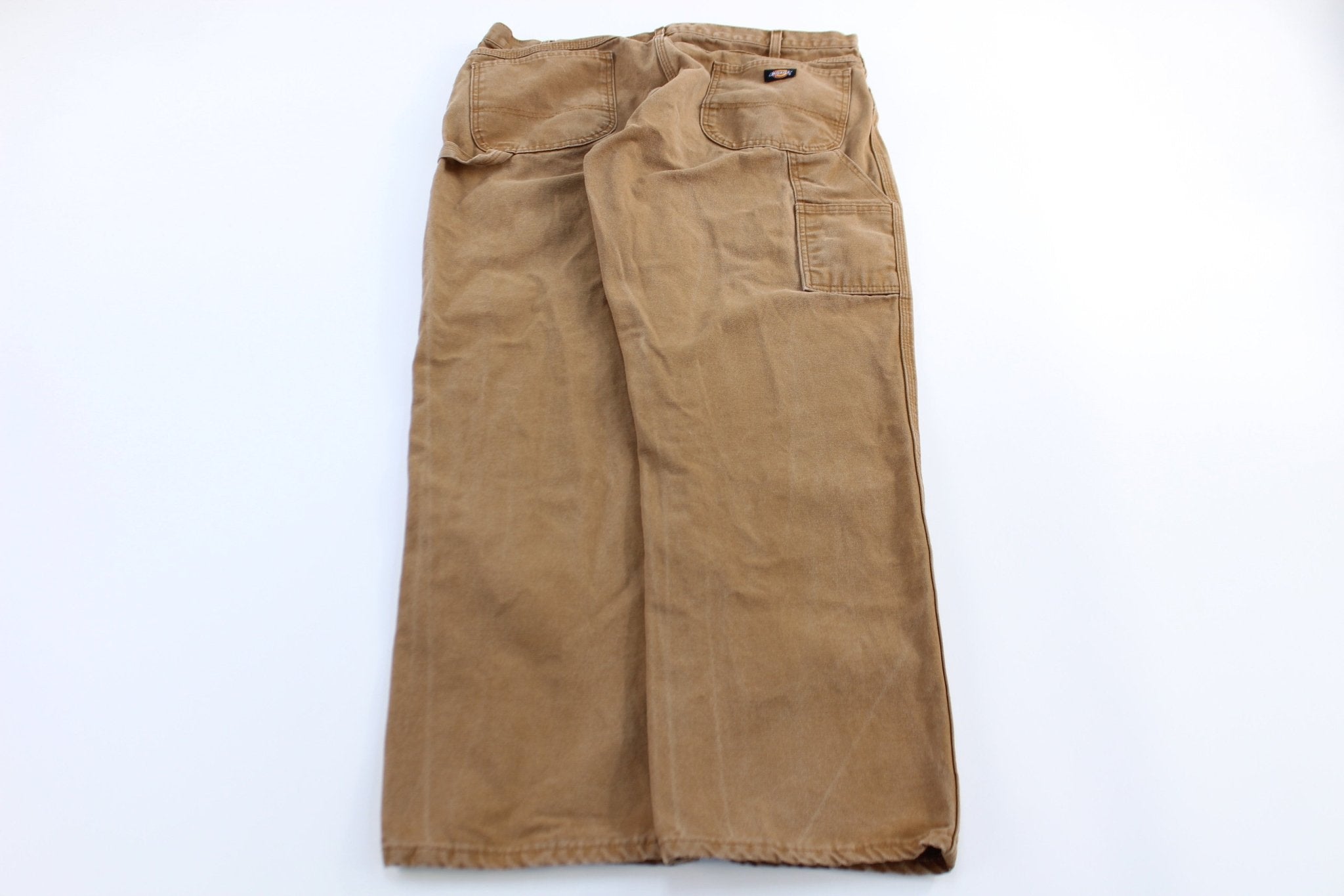 Dickies Logo Patch Tan Carpenter Pants - ThriftedThreads.com