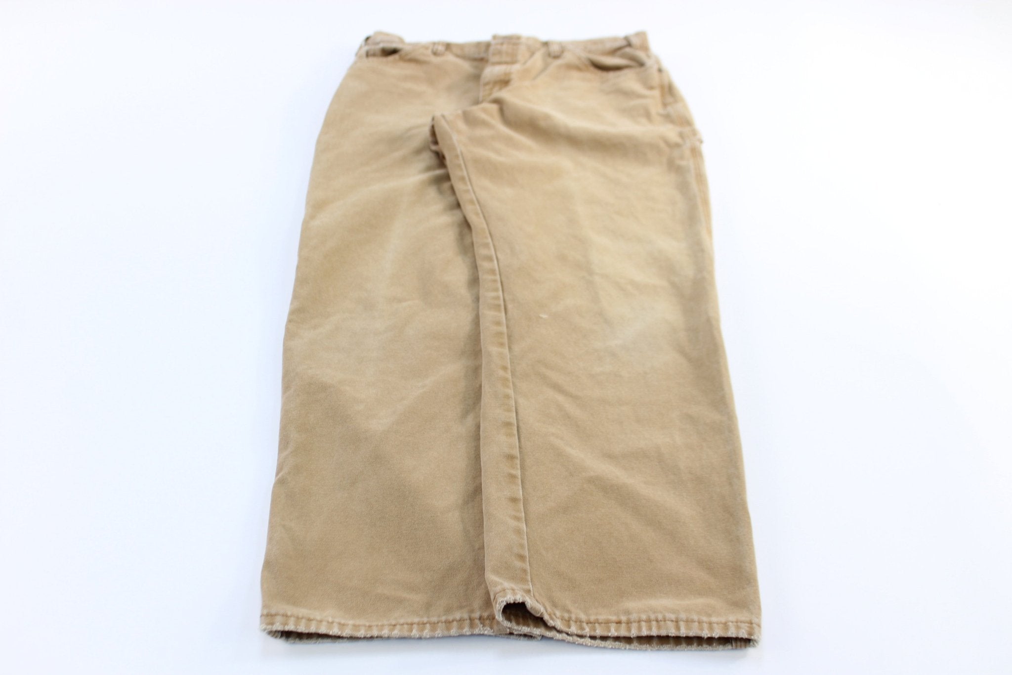 Dickie's Logo Patch Tan Carpenter Pants - ThriftedThreads.com