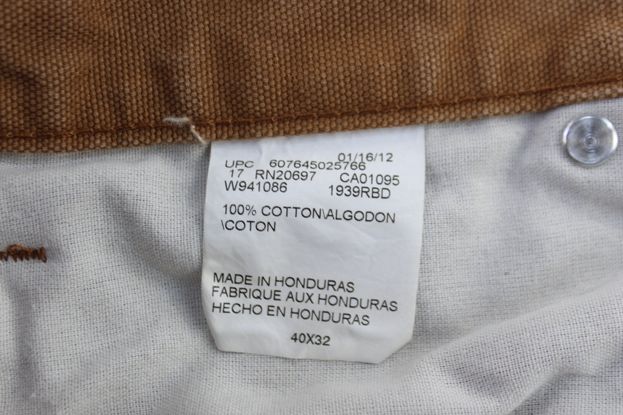 Dickies Logo Patch Tan Carpenter Pants - ThriftedThreads.com
