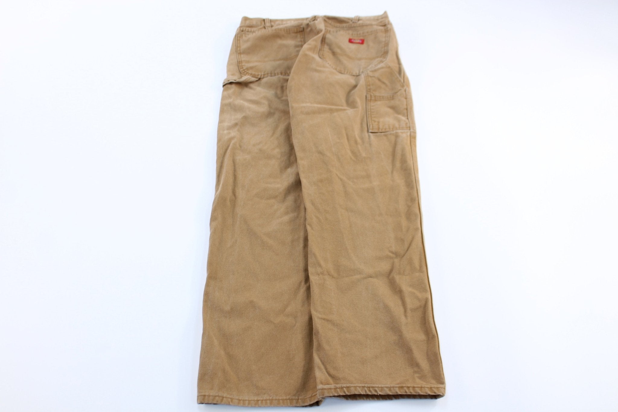 Dickie's Logo Patch Tan Carpenter Pants - ThriftedThreads.com
