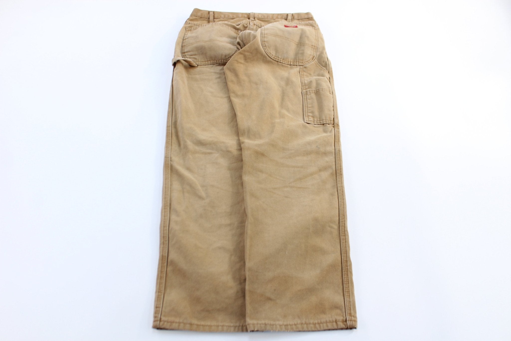 Dickies Logo Patch Tan Carpenter Pants - ThriftedThreads.com