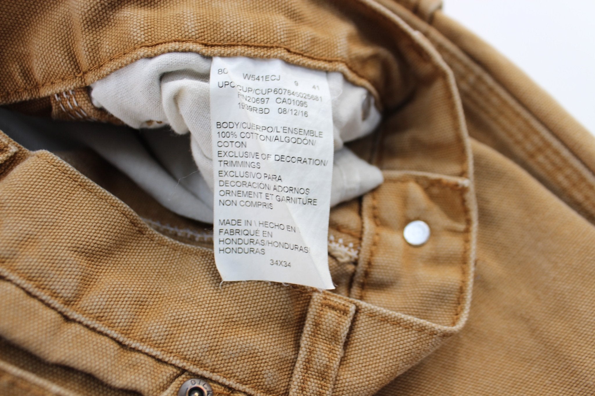 Dickie's Logo Patch Tan Carpenter Pants - ThriftedThreads.com