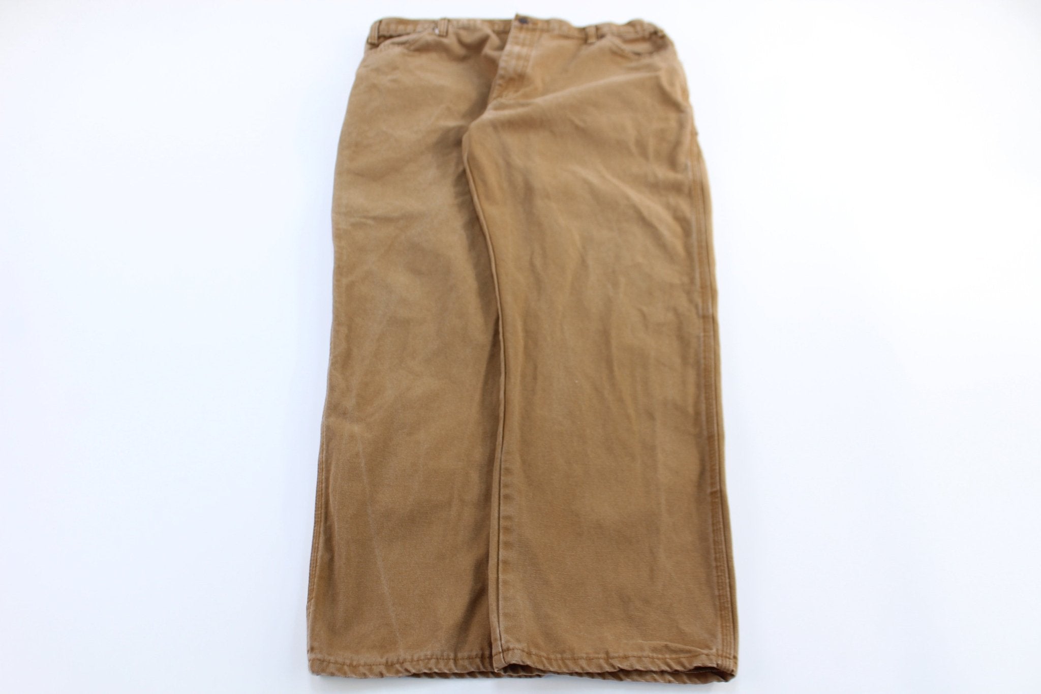 Dickies Logo Patch Tan Carpenter Pants - ThriftedThreads.com