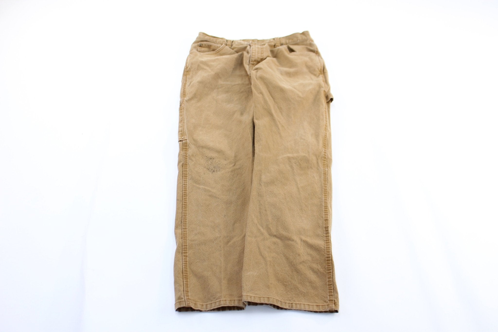 Dickie's Logo Patch Tan Workwear Pants - ThriftedThreads.com