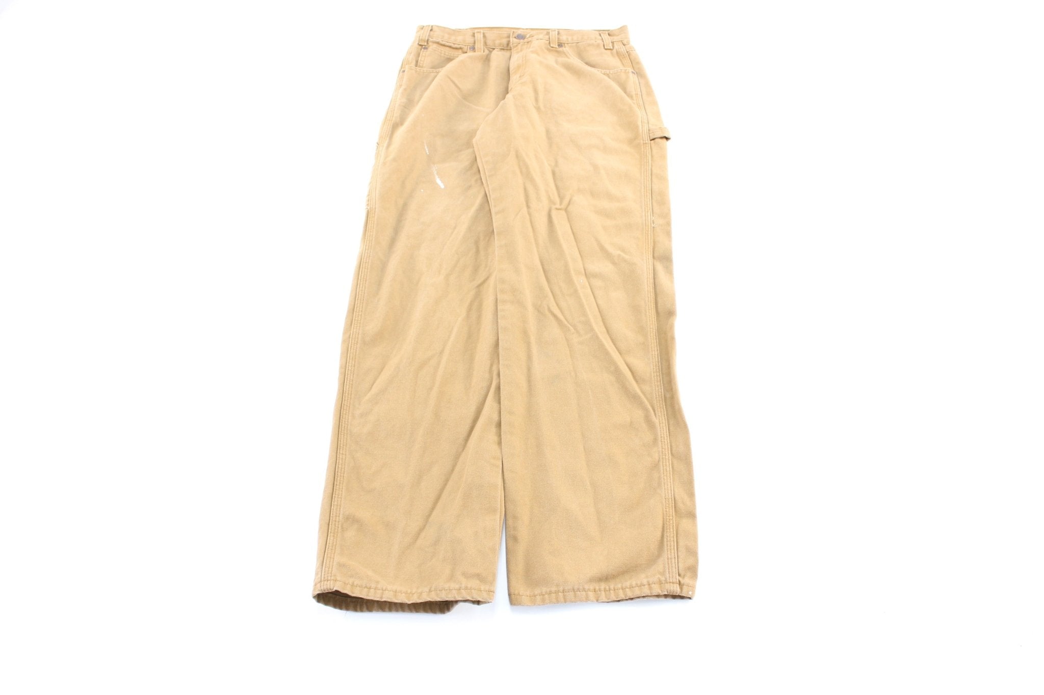 Dickie's Logo Patch Tan Workwear Pants - ThriftedThreads.com
