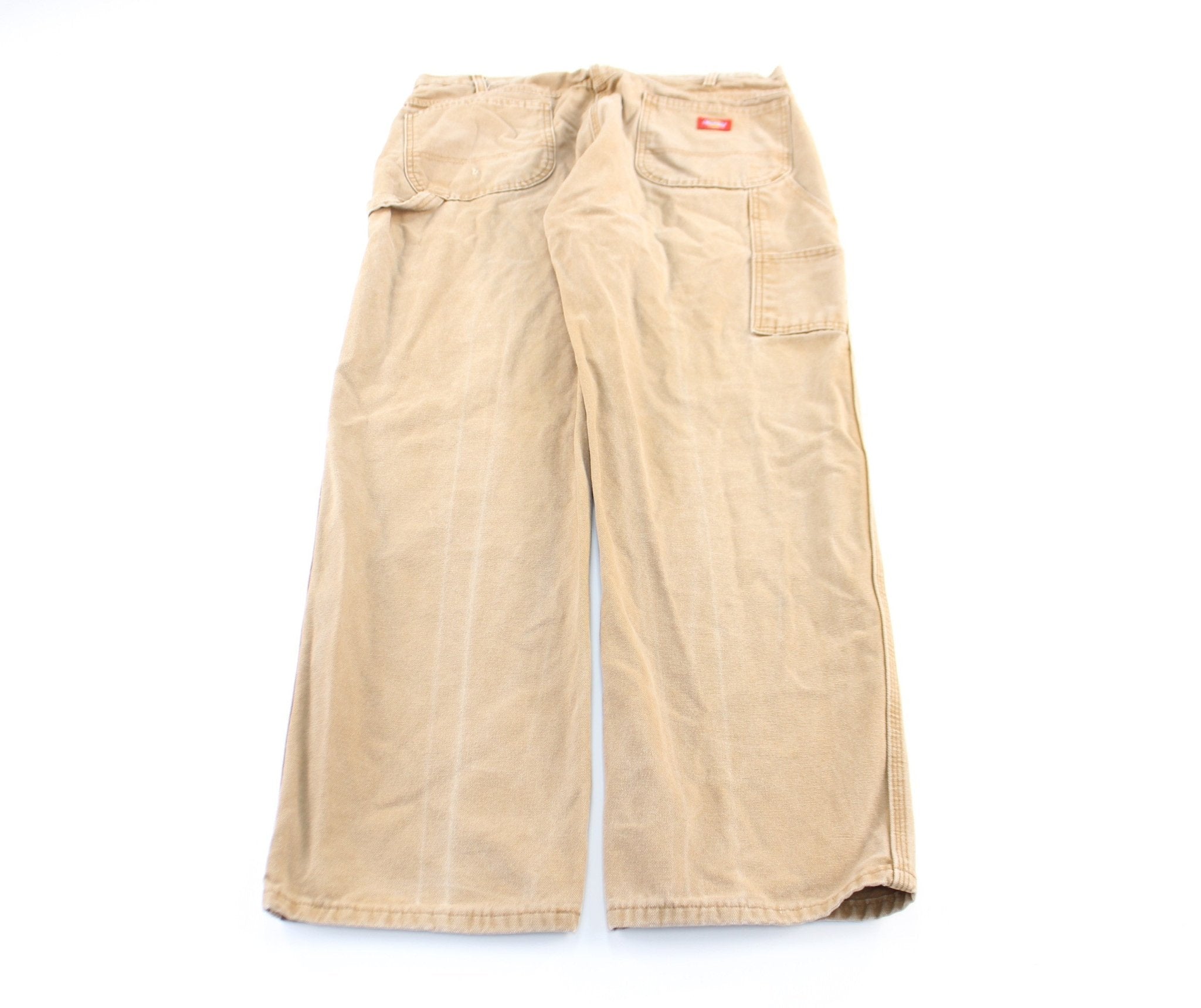 Dickie's Logo Patch Tan Workwear Pants - ThriftedThreads.com