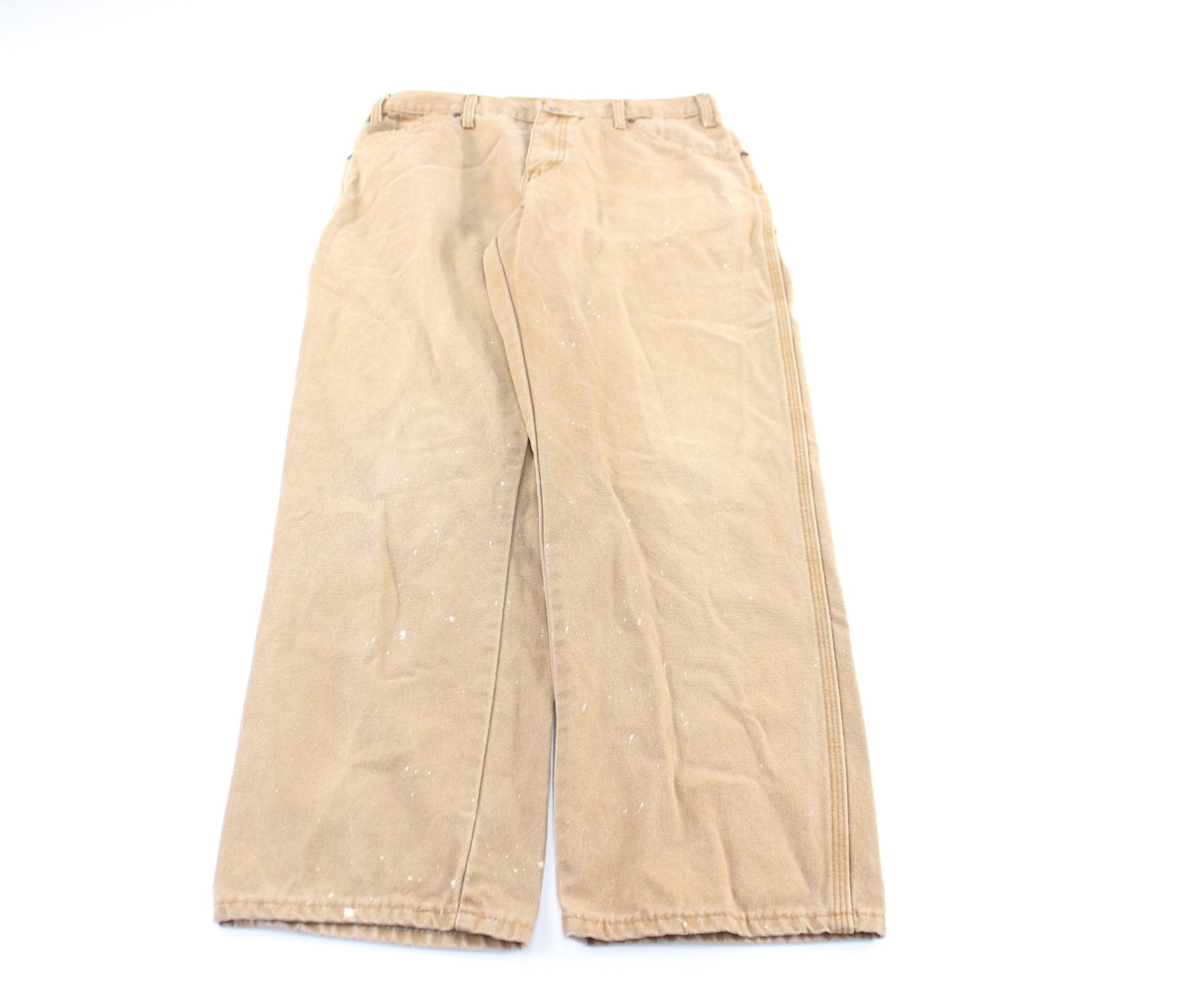 Dickie's Logo Patch Tan Workwear Pants - ThriftedThreads.com