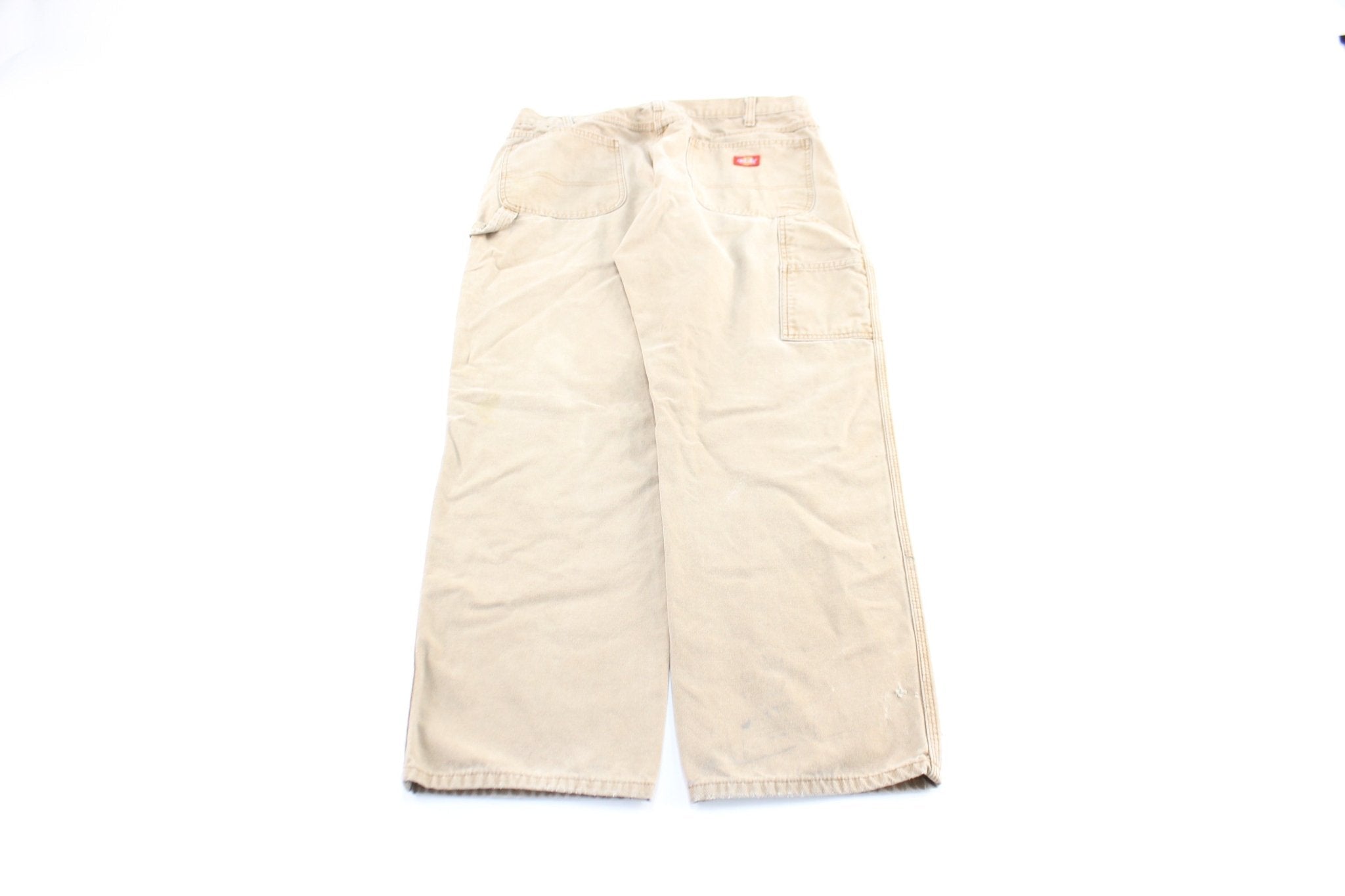 Dickies Logo Patch Tan Workwear Pants - pants - Thrifted Threads